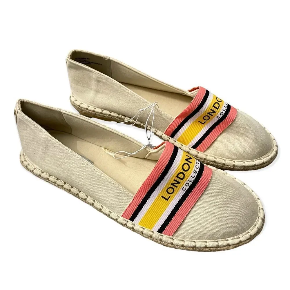 London Fog Collection Kariah Women’s Slip On Closed Toe Flat Espadrille 9W